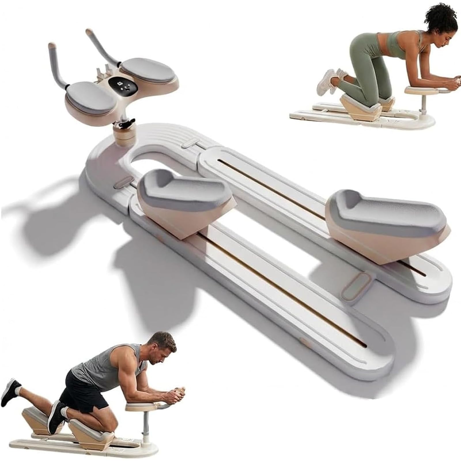 Xjymposium Spine Twist & Stretch Trainer Home Gym, Core Training Machine, For Abdominal, Back, Glute, And Leg Workout, Crawling Exercise Fitness Equipment beige