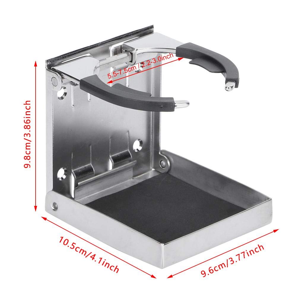 Riloer 4 Portabicchieri In Acciaio Inox Per Barche, Camper E Auto - Diametro 80x56mm, Apertura 68mm, Colore Cromato - 5