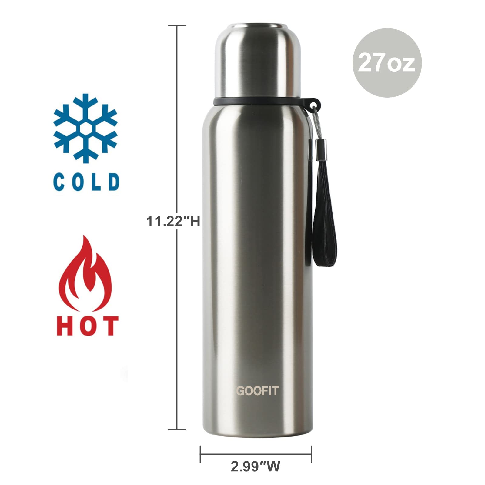 Gourde Bouteille Isotherme Thermos De Voyage En Acier Inoxydable Bouteille De Café De Thé D'eau