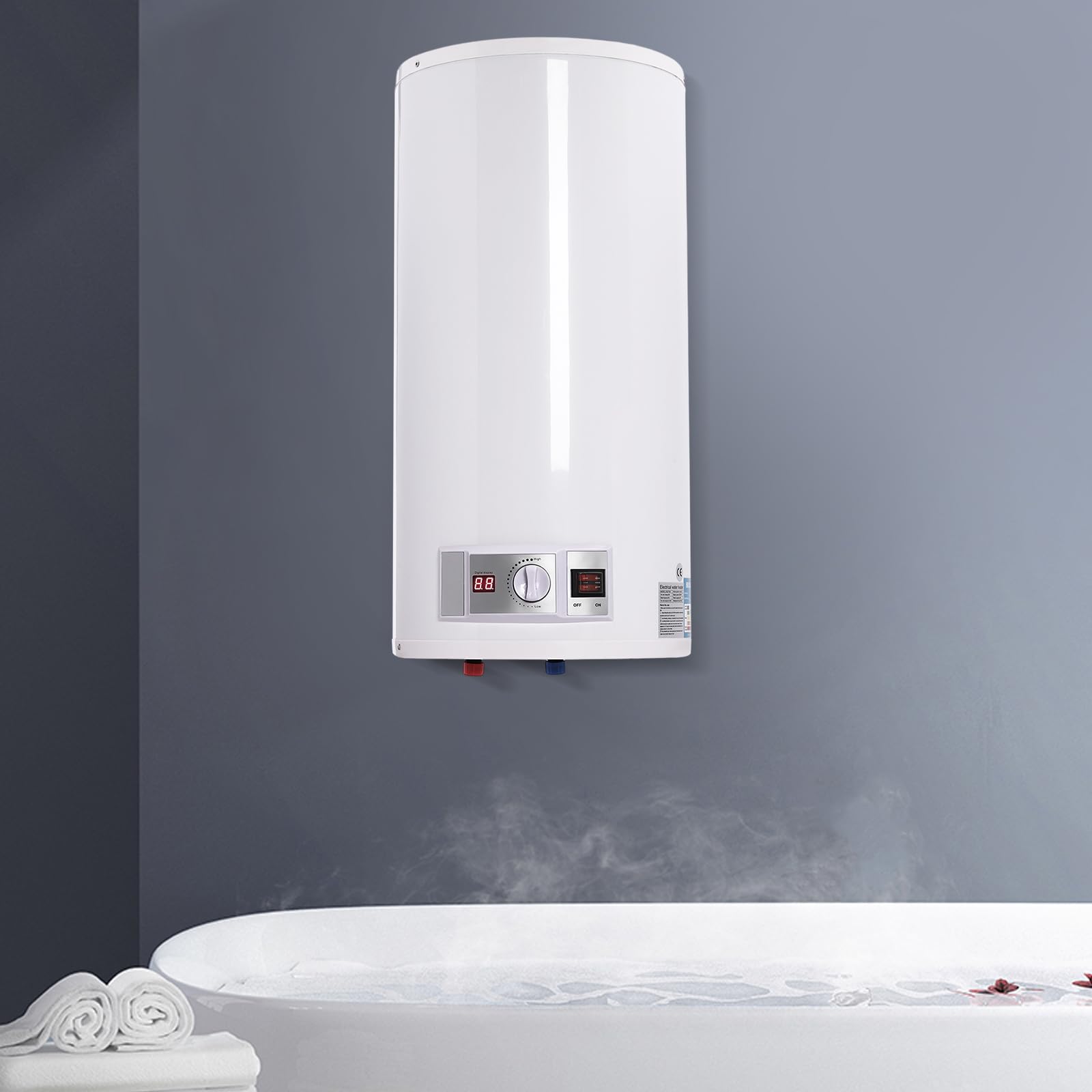 Caldaia elettrica per acqua calda, 80 litri, potenza di riscaldamento 2 KW, scaldabagno 220 V, dispositivo con set doccia per WC, appartamenti, bagno