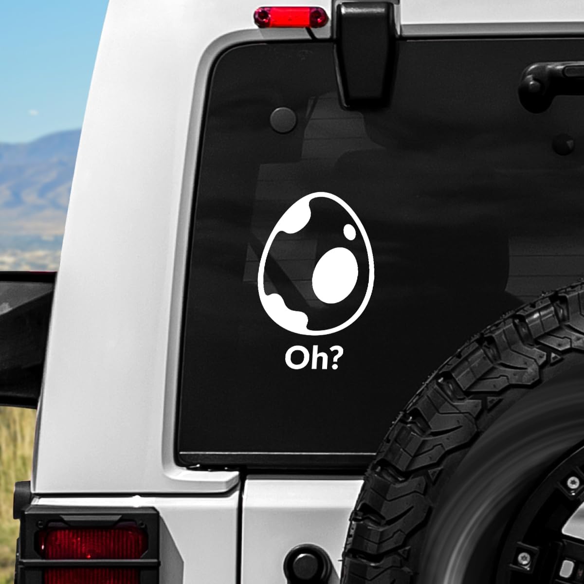 2pcs Oh? Egg Meme UV DTF Decal Transparent Waterproof Vinyl Transfer Sticker for Car Window Truck Rear Windshield Funny Gaming Accessories Gift 6 inches 51