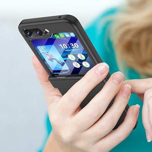 Miniatura 7 de Funda para Samsung Flip 5, Galaxy Z Flip 5 con protección de bisagra cubierta de cuerpo completo para Samsung Galaxy Z Flip 5 5G (negro)