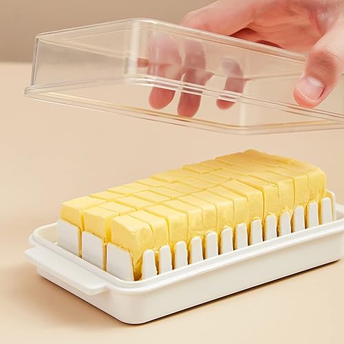Miniatura 5 de HEERLIKE Mantequera transparente, bandeja transparente para mantequilla para mantequilla de la costa oesteeste, recipiente de mantequilla cubierto
