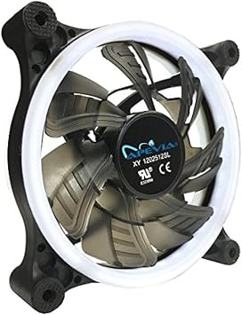 APEVIA 12L-CWH 120mm Silent Dual Rings White LED Fan with 32 x LEDs & 8 x Anti-Vibration Rubber Pads