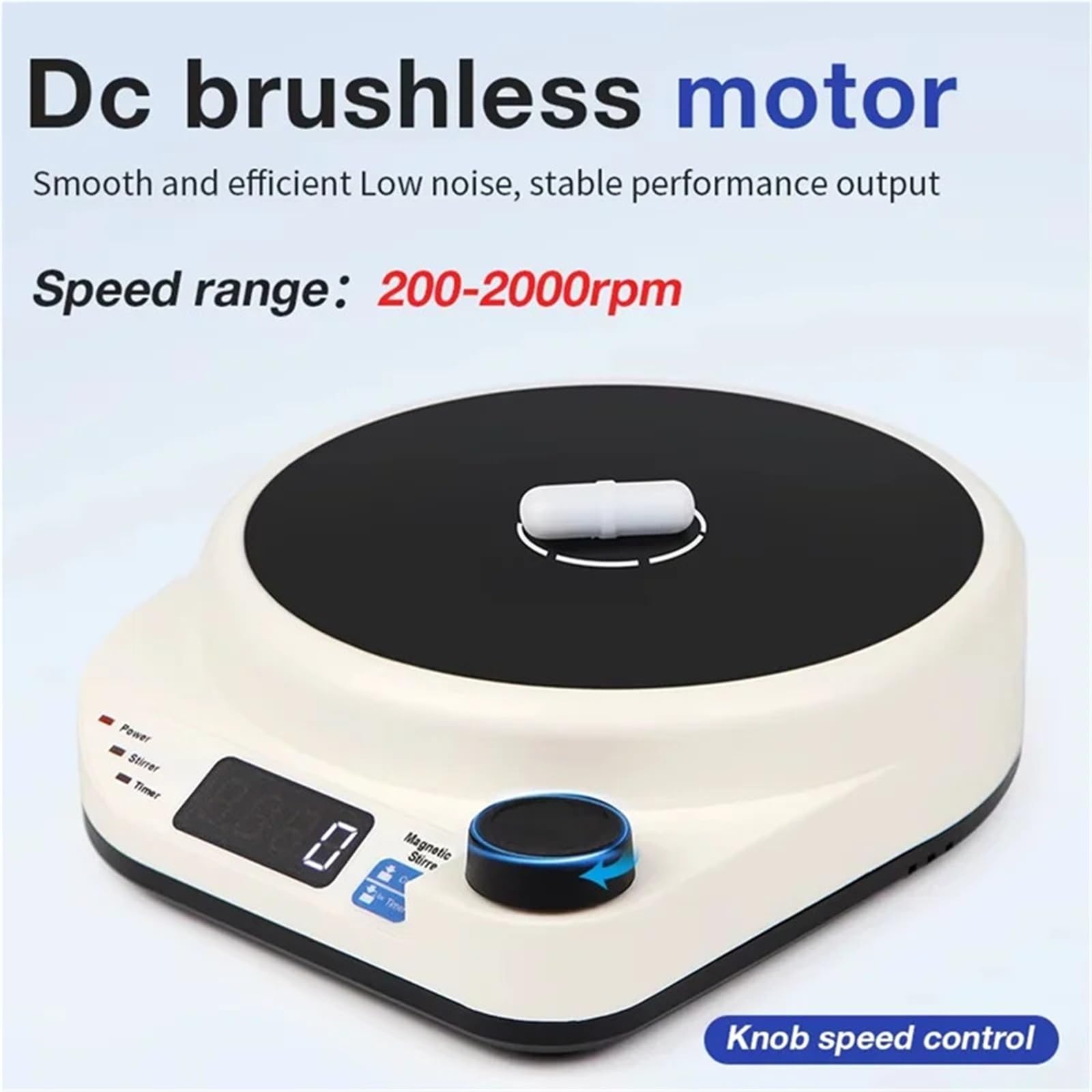 Mezclador magnético for laboratorio químico, 2000 RPM, mini agitador eléctrico magnético con motor CC sin escobillas