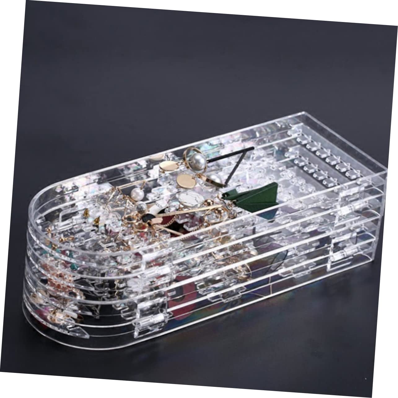 TOPBATHY Espositore per Orecchini in Plastica, 2 Pezzi, 4 Parti