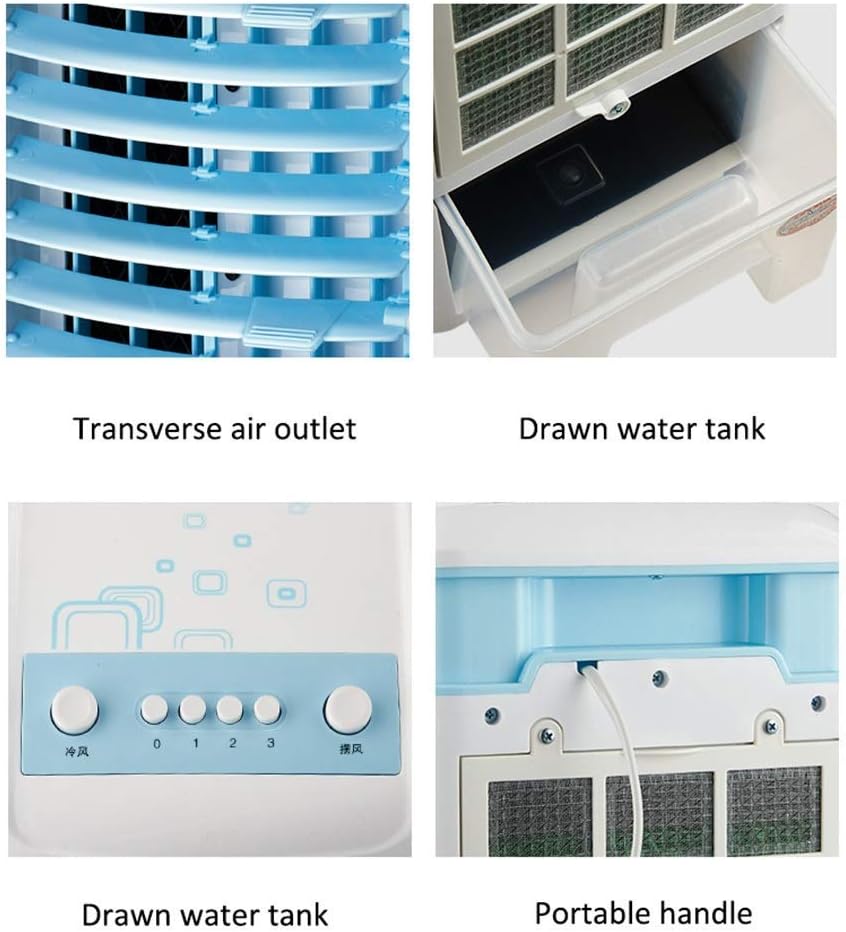 Air Coolers Compact Conditioner 3 Wind Type Evaporative Cooler Purifier and Humidifier Mobile Swamp Cooler Quiet Portable Ac Unit Perfect for Indoor Office Home