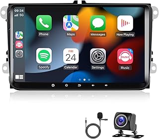 2+32G Android Car Stereo for VW SEAT Skoda Golf Passat Polo JATTA Jetta with Apple Carplay Android Auto 9 inch Multimedia Player Touch Screen Radio Bluetooth GPS FM Radio USB WiFi AHD Camera+MIC