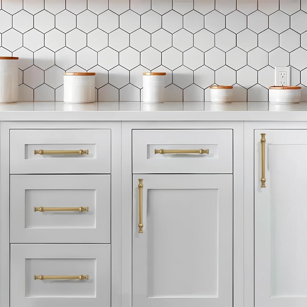 KHTUMEWARE-BINLI Brushed Brass Appliance Pulls CTC 12 in (305 mm) in Brushed Brass — KHTUMEWARE