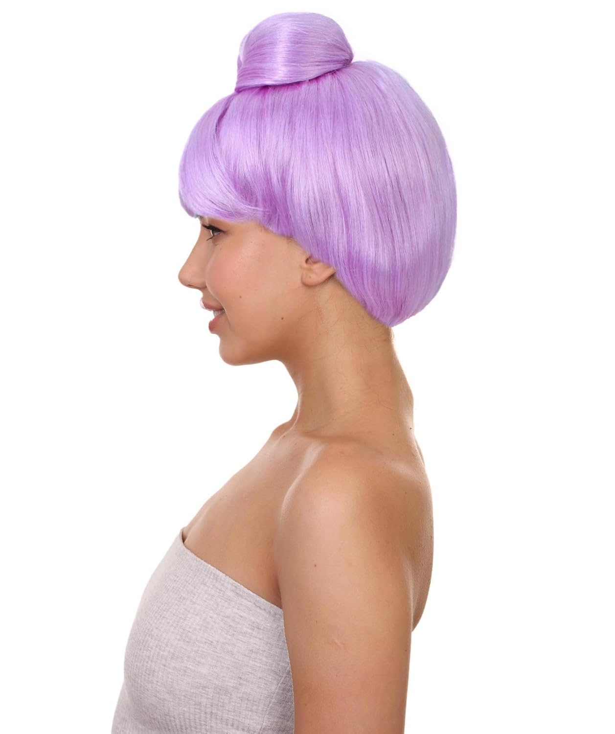 Women's Premium Bun Wig - Adjustable Capless Hair extensions with Realistic Synthetic Fibers - Multi-Color Elegant Bun Hairpiece for Halloween Cosplay, and Everyday Wear, Light Purple