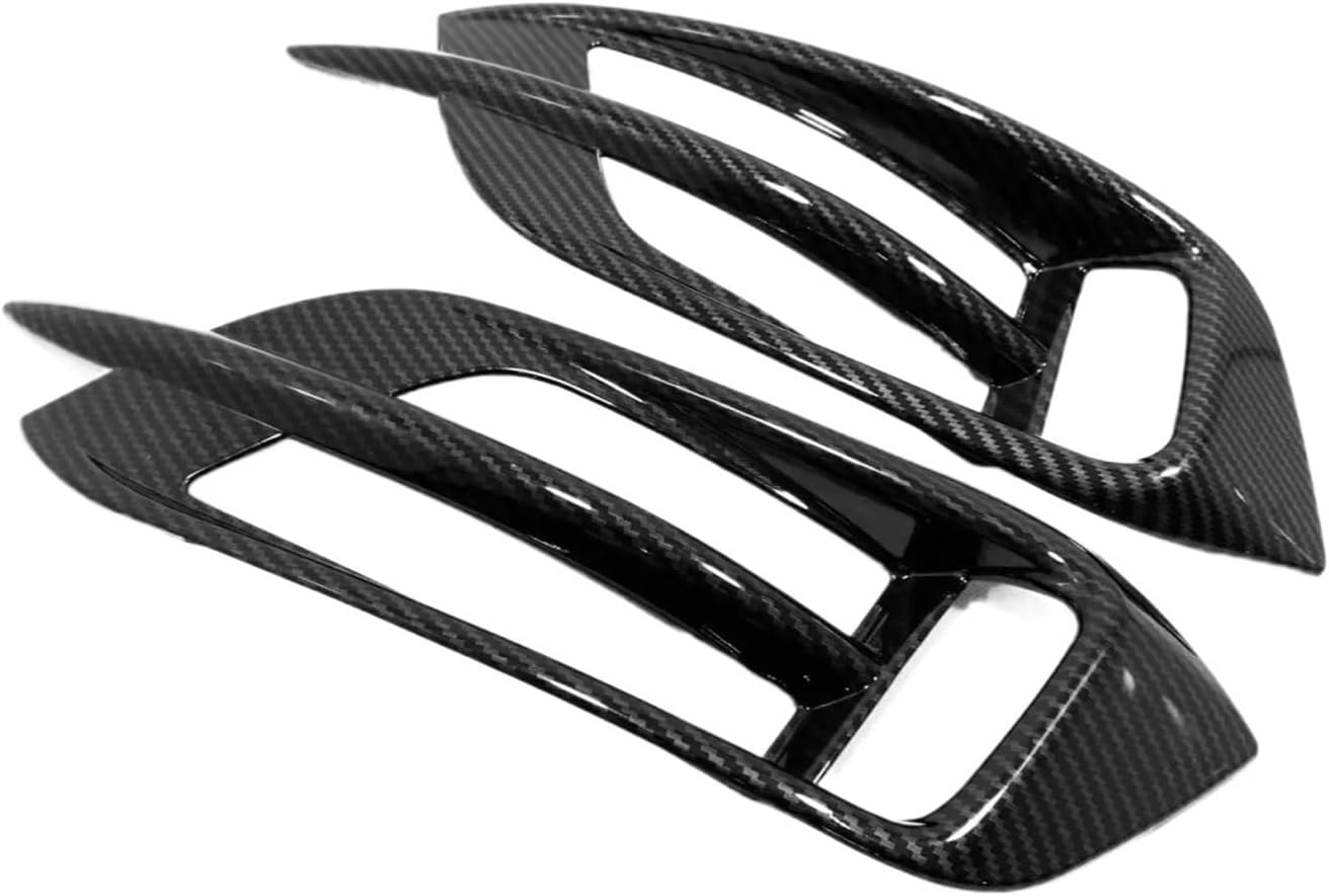 ABS Carbon Fiber Pattern Rear Foglight Lamp Trim Cover Fit for Civic 10th 2016-2021(Rear Silver 2)