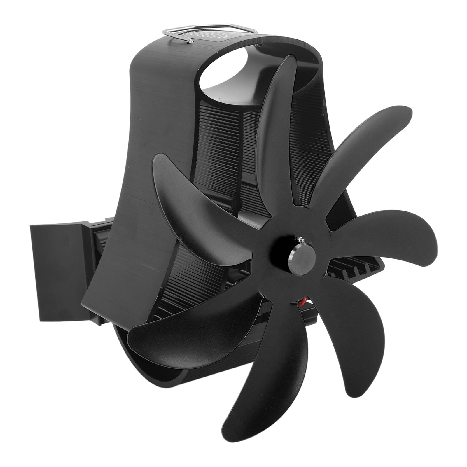 Ejoyous Ventilador de Estufa de Leña, Ventilador de Estufa de Leña de Aleación de Aluminio de 7 Aspas, de Chimenea de Tubo Magnético con Motor Silencioso, para Chimenea, Quemador de, Calefacción de