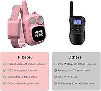 Vista 8 de Collar de choque para perro con control remoto de 1800 pies, collar eléctrico rosa ajustable recargable para perros pequeños, cachorros de 5 a 15