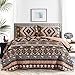 HONOVA Boho Quilt Set, Southwestern Design Quilted Bedspreads Queen Size 90"x96" with Birds Pattern Print, Soft Microfiber Lightweight Coverlet with 2 Pillow Shams for All-Season