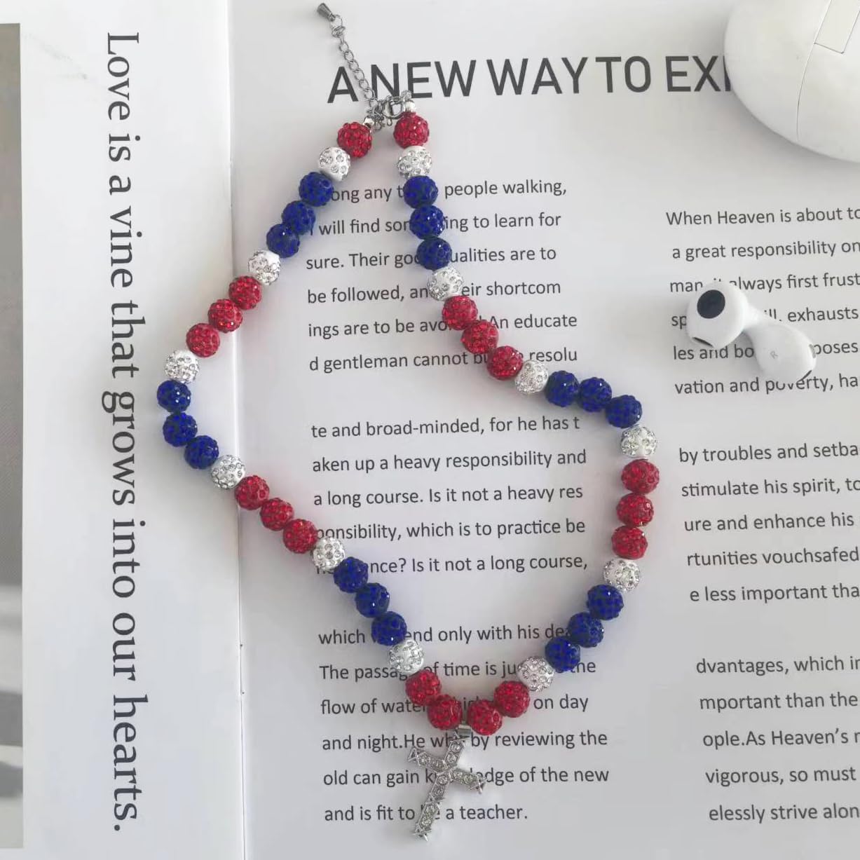 LIYAPEI Bling Ice Collection Baseball Necklace for Boys, crucifix cross pendant necklace colorful Rhinestone Beads Beaded Necklace for Men Women Baseball Team Lovers - Image 4