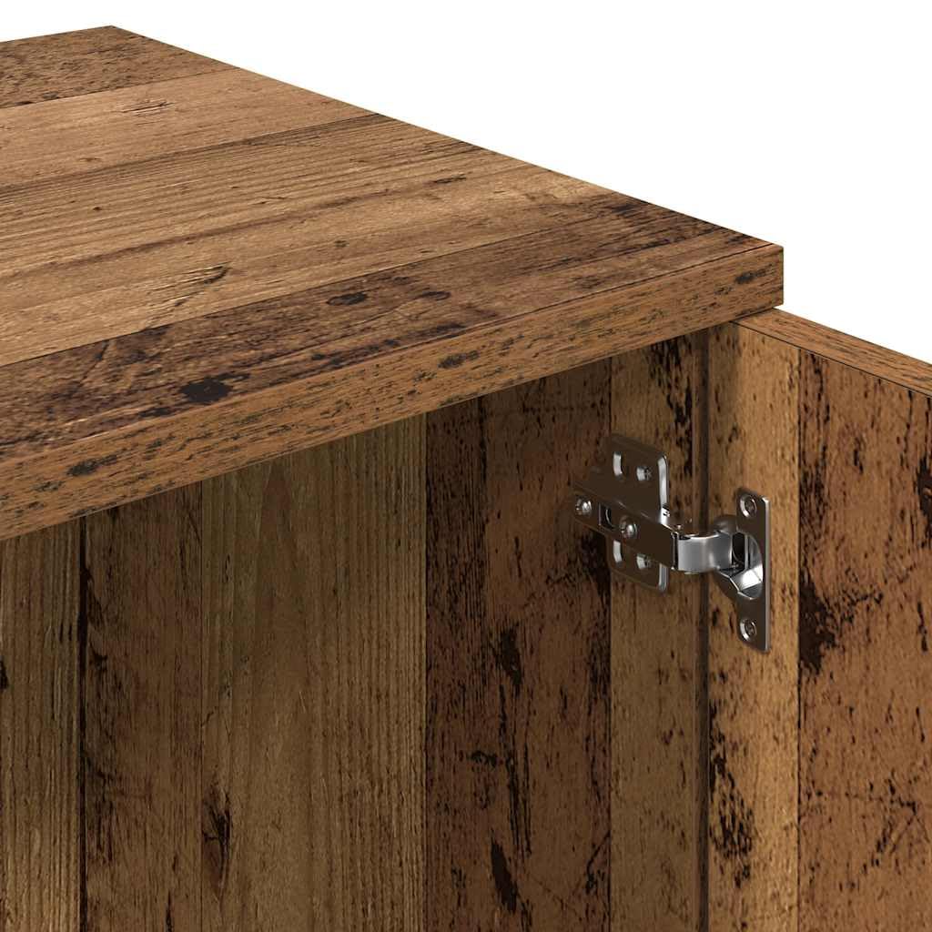 Mobile Porta TV in Legno Antico Multistrato 120x34x37 cm con 2 Scomparti e Ripiani, Ampio Spazio Archiviazione per Lettori DVD e Oggetti Decorativi, Design Pratico