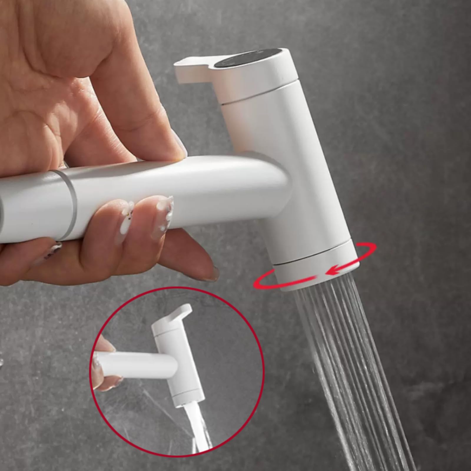 Ducha Higiénica para WC con Válvula Mezcladora Grifo WC Higienico Montado En La Pared Adecuado para Lavado De Mascotas/Higiene Personal