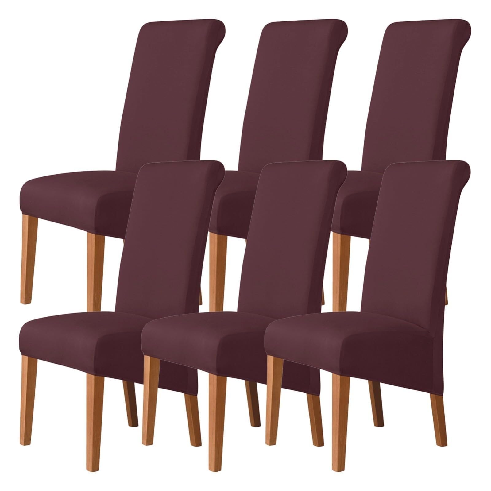 NMVAWIPT Stretch High-Back Dining Chair Covers, Removable Washable Protectors With Elastic Bottom, For Home, Restaurant, Banquet(8#,6Pcs)