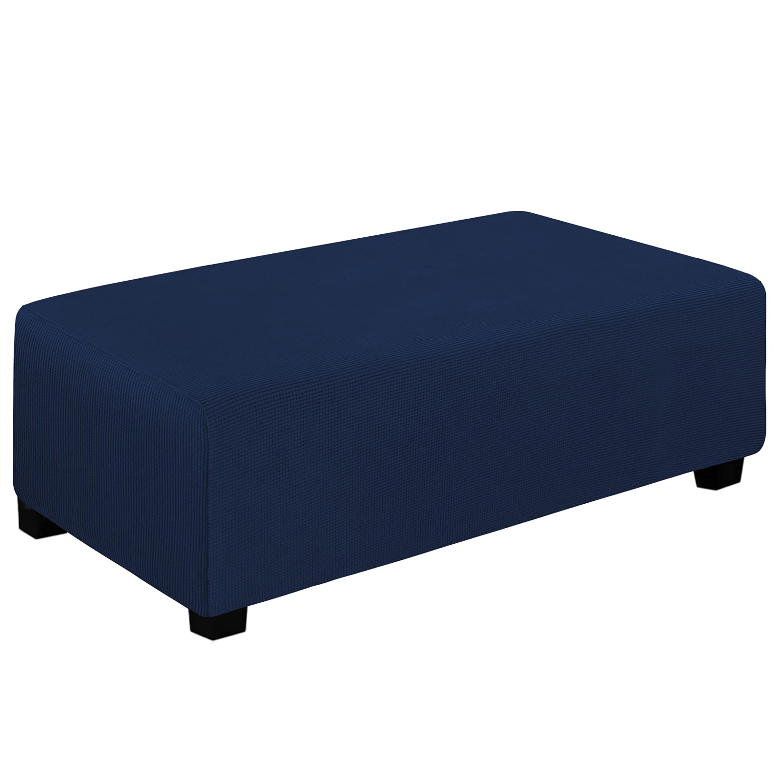 Easy-Going Stretch Ottoman Cover Folding Storage Stool Furniture Protector Soft Rectangle slipcover with Elastic Bottom (XX-Large,Navy) โ image 1