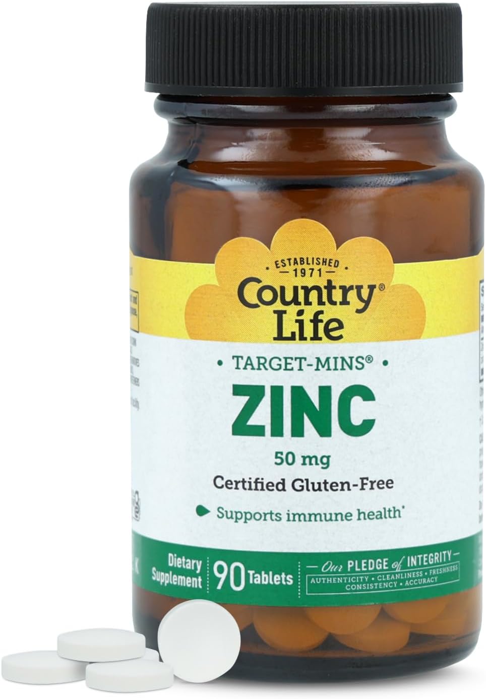 Country Life Target-Mins Zinc 50 mg 90 Tablets – Zinc Supplements for Immune Health – Zinc 50mg – Zinc Support