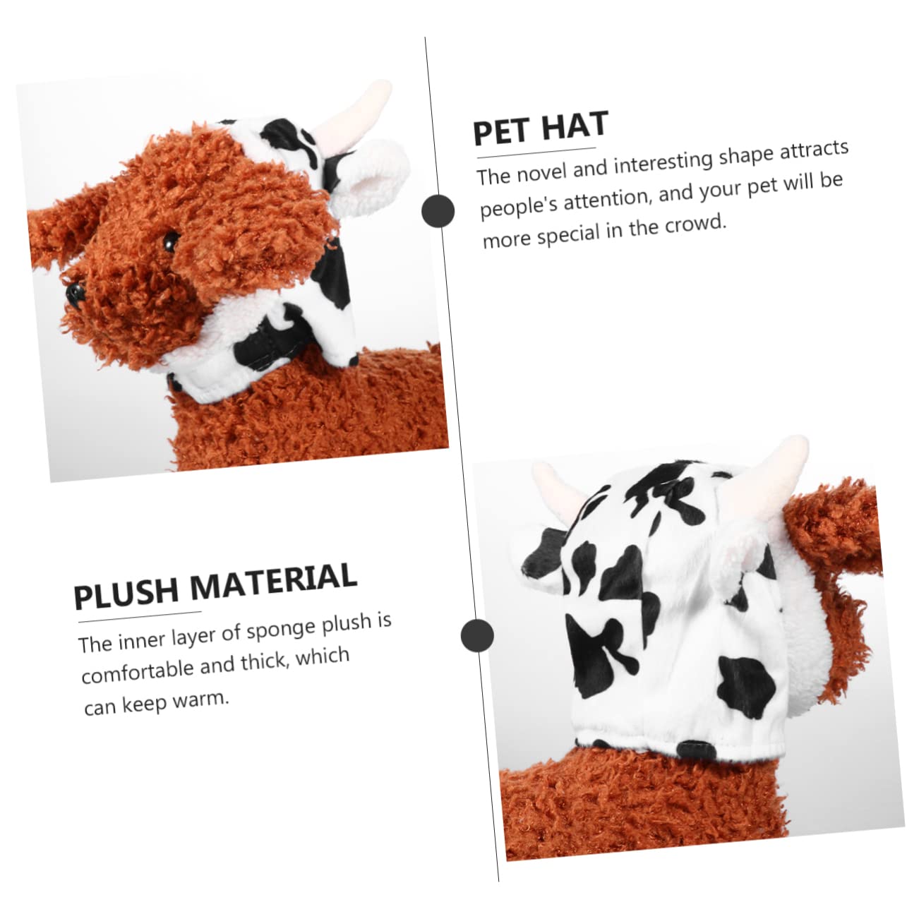 YARNOW Gorro De Peluche para Cosplay De Mascota Adorable Disfraz De Perro Forma De Vaca Suministros para Mascotas Adecuado para Fiestas De Disfraces