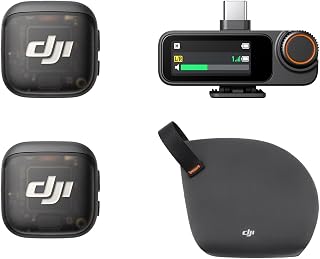 DJI Mic 3 (2 Sender + 1 Empfänger), Funkmikrofon für iPhone/Kamera/Android, Ultraleicht, Adaptive Gain-Steuerung für ausgewogene Lautstärke, 28 Std. Nutzung, Vlog