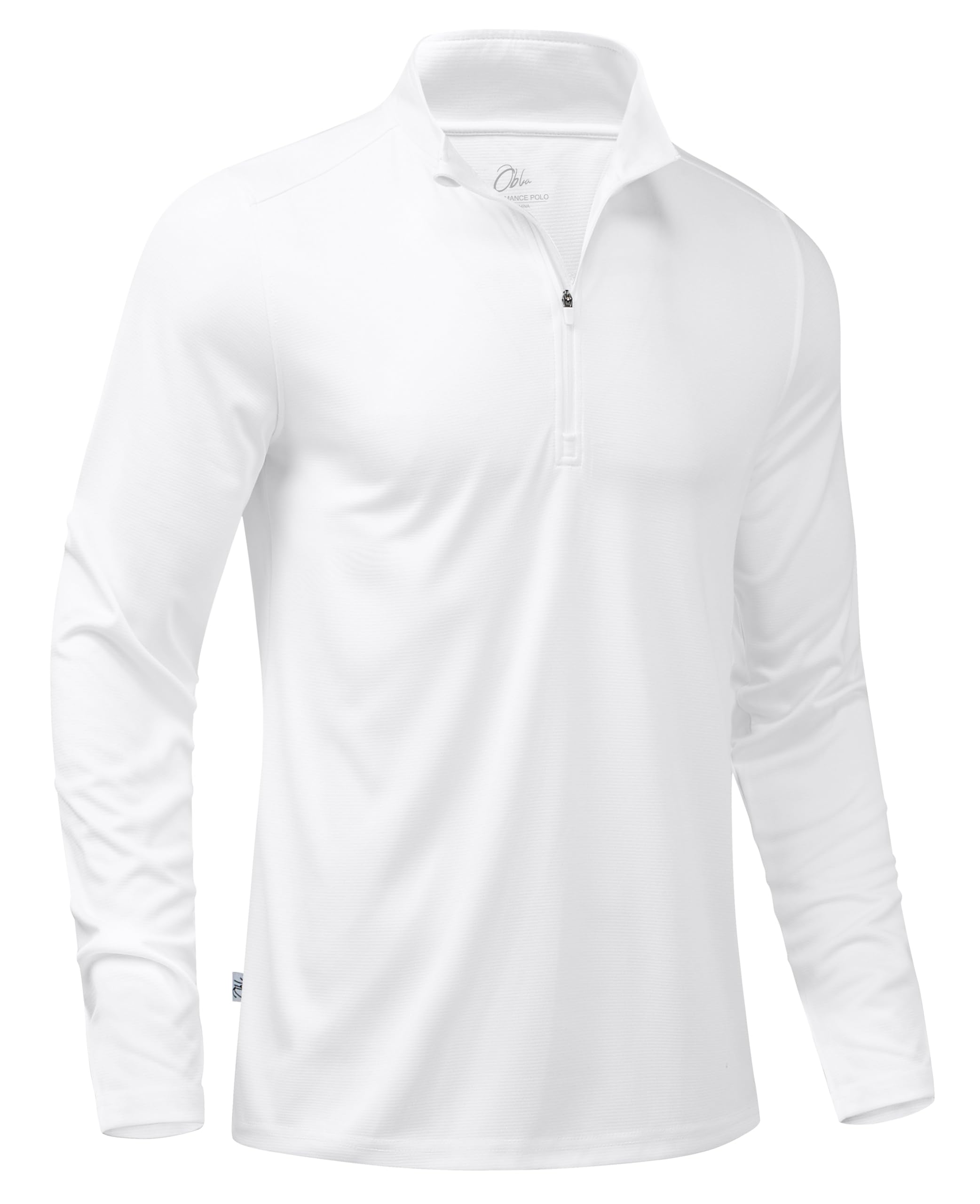 Obla Golf Quarter Zip Pullover for Men Mock Neck Sweatshirt Lightweight Sun Protection Men's Long Sleeve Golf Shirt