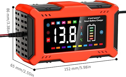 Miniatura 6 de LiFePO4 (14.6-29.2 V)Cargador de batería de plomo ácido Cargador inteligente de batería de 12 V 6 A Mantenedor de batería automotriz Desulfatador