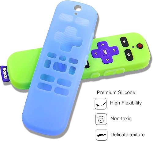 Miniatura 8 de Pinowu - Funda para control remoto (brilla en la oscuridad) compatible con el mando a distancia por voz Roku, funda de silicona antideslizante