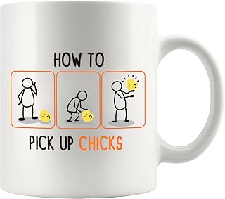 How To Pick Up Chicks Sarcastic Gifts For Men Dating Ideas Bachelor Party Gifts For Single Men Funny Novelty Drinkware Ceramic Mug 11 oz White