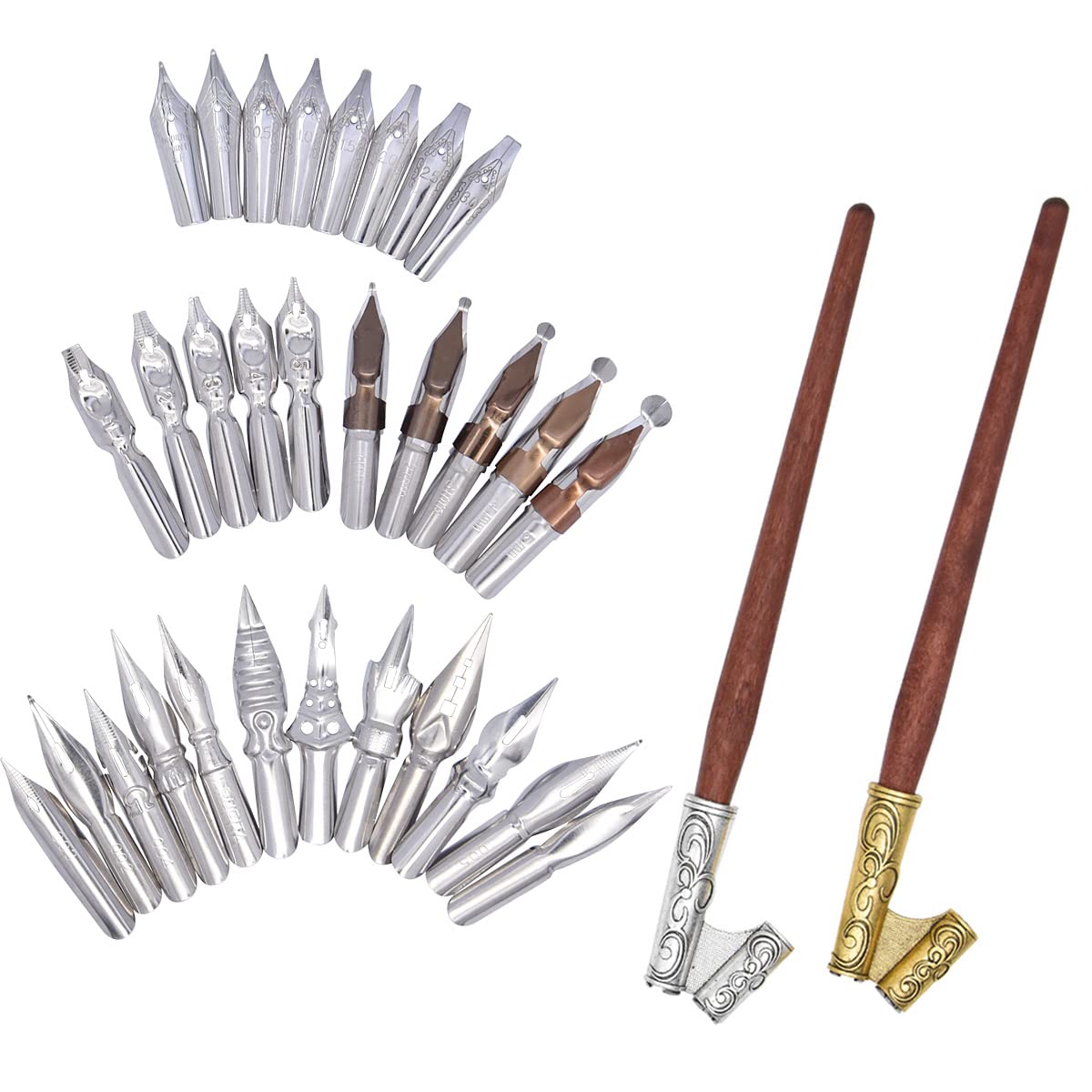 Buy SIPLIV Calligraphy Oblique Dip Pen Holder Set, 2 Wooden Dual Use