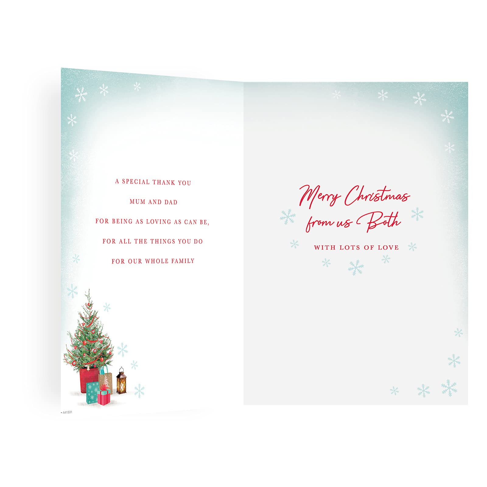 Biglietto Di Auguri Di Natale 'To A Wonderful Mum & Dad' – Formato 163x235 Mm, Con Messaggio Interno
