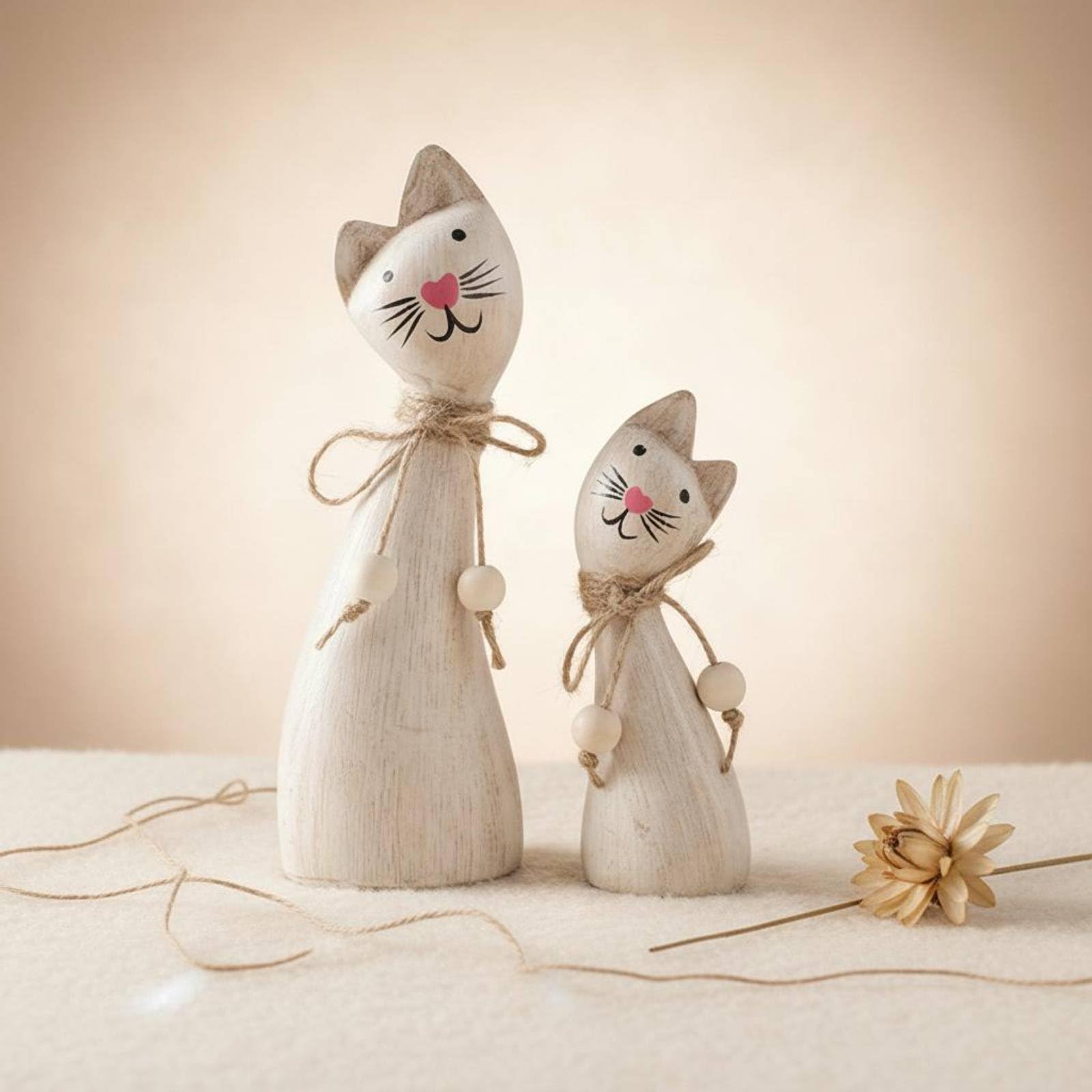Amazon.co.jp: Jinhxofs 2 個 カップル猫置物 シンプルデザイン ペア猫