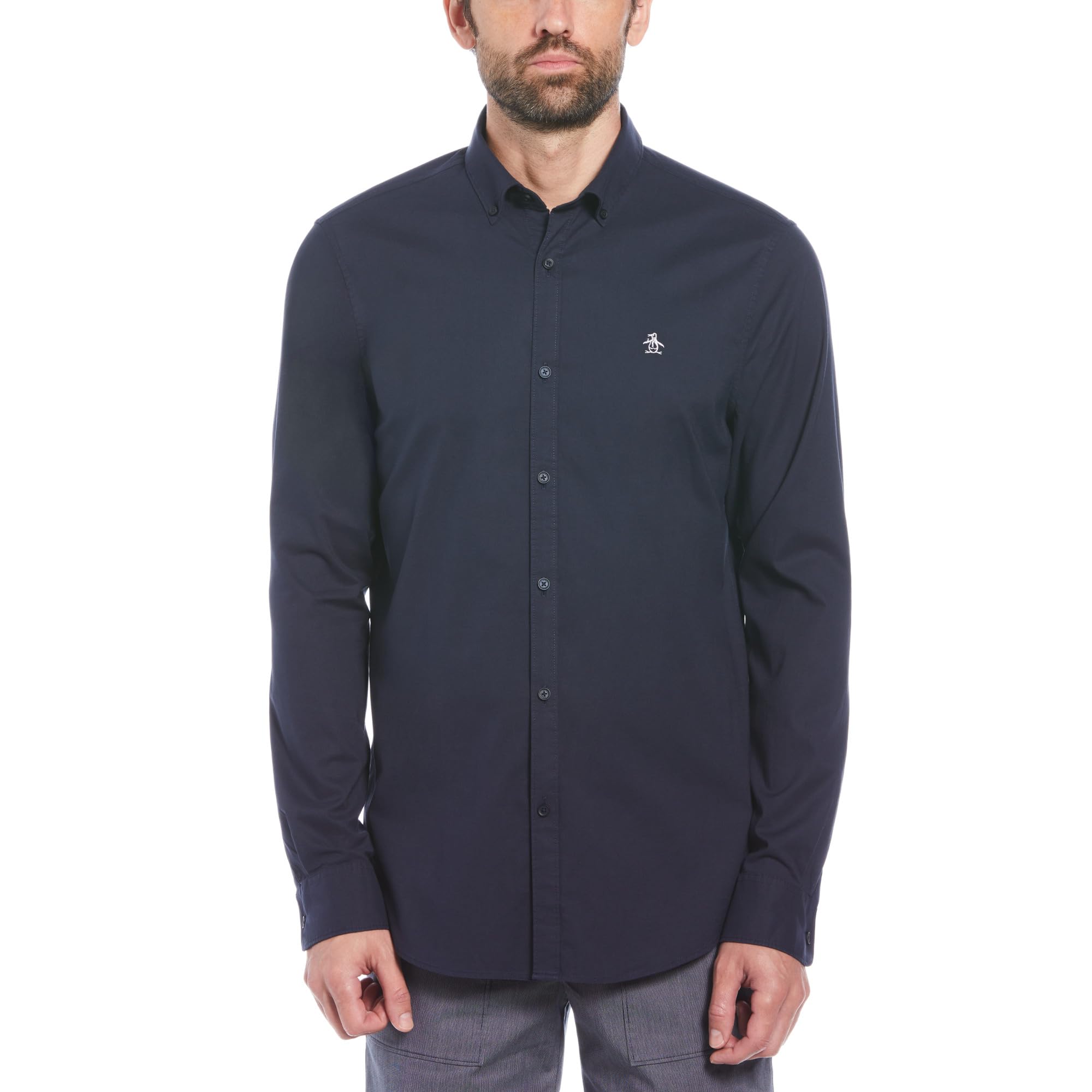 Original Penguin Men's Ecovero Oxford Shirt Blue Extra Large