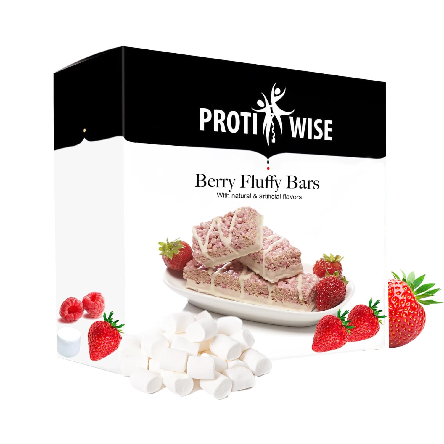 Barrita nutricional alta en proteínas Protiwise | Barritas esponjosas de frutos rojos | Barrita de proteína de 15 g | Barrita sustitutiva de comida | Delicia sin gluten, baja en grasas, azúcares y carbohidratos | Pack de 7 | Maravilla para bajar de peso | Delicia de frutos rojos