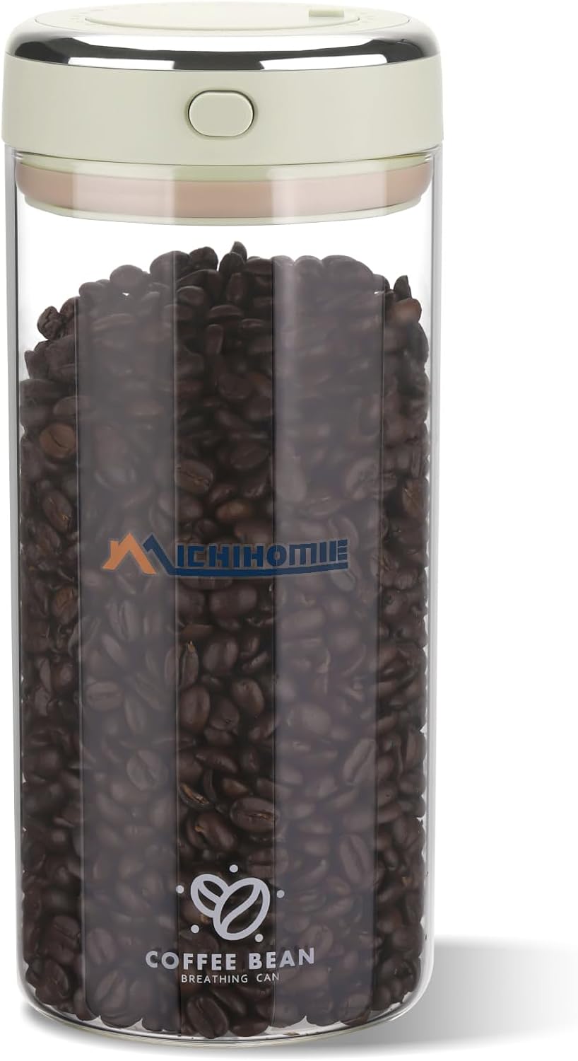Contenedor de Vidrio para Almacenar Granos de Café con Tapa Hermética