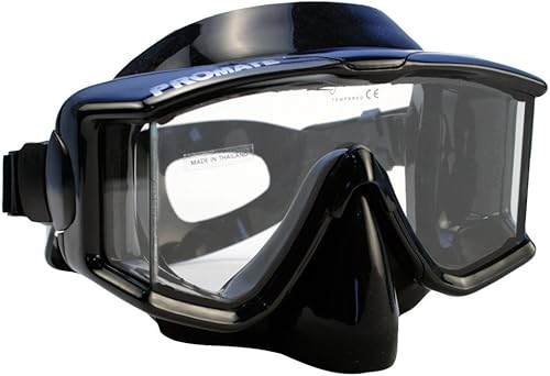 Promate Máscara de purga de buceo sin bordes con vista lateral