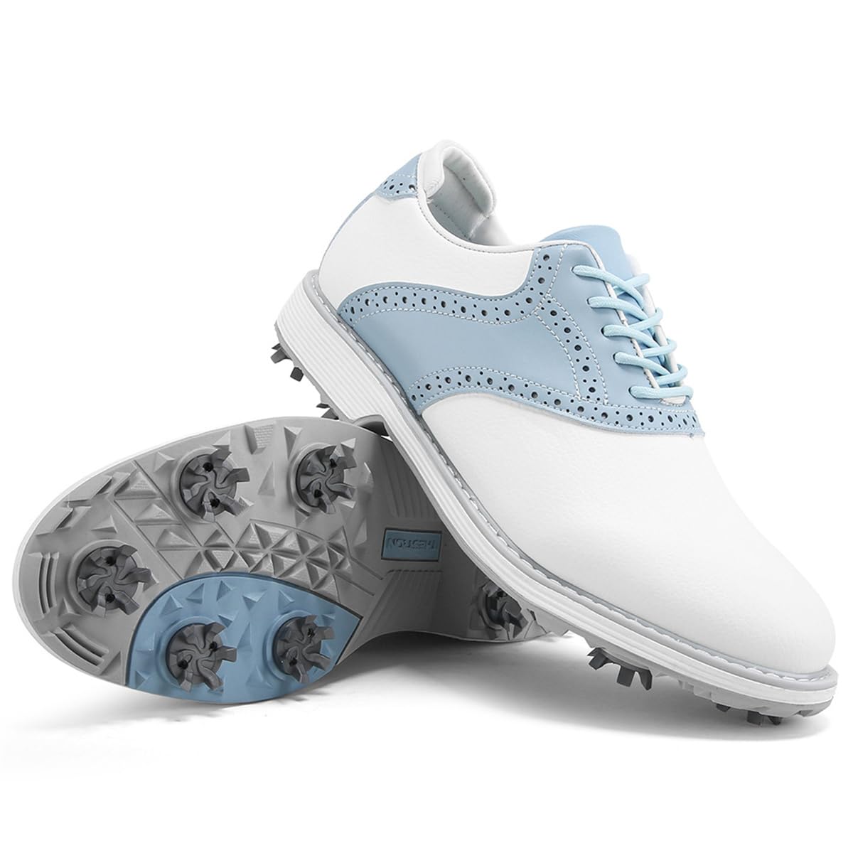 Zapatos De Golf con Clavos para Damas, Parte Superior De Cuero Impermeable Amortiguación Zapatillas De Entrenamiento Deportivo para Caminar Cómodas