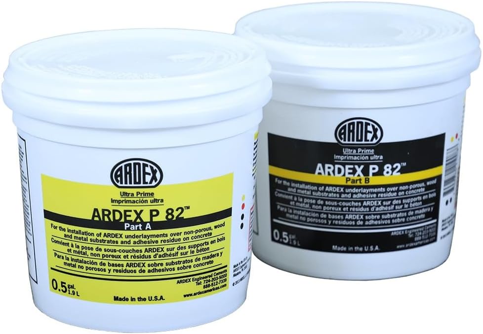 Ardex P 82 Ultra Prime High-Performance Two-Component Primer for Concrete Floors and Non-absorbent Substrates - Ideal for Tile, Stone, Terrazzo and Metal Decking, 1 Gal (3.78 L) Pail (12451)