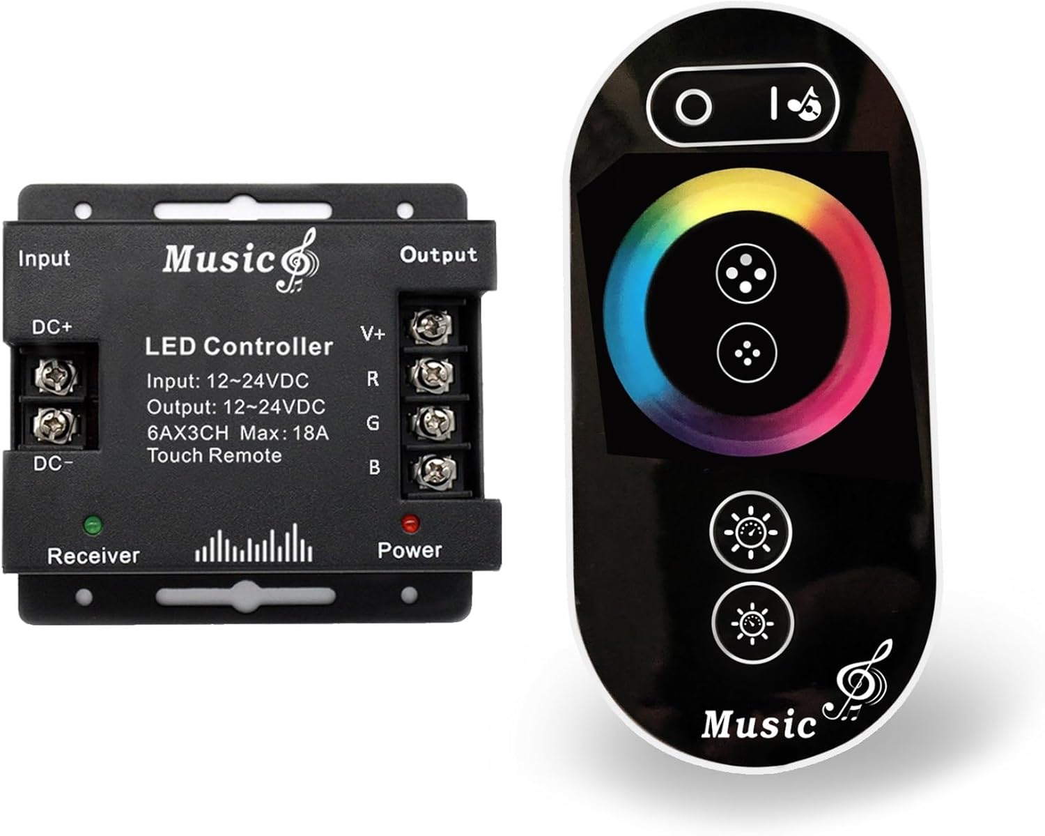 Touch Music LED Controller Remote Control Dynamic Gradient 5050RGB Light Strip dimmer