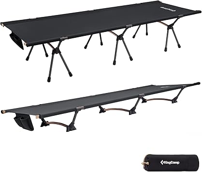 Amazon Kingcamp キャンプ コット 2way アウトドア 折りたたみ ベッド 軽量 コンパクト 耐荷重150kg 高低兼用 簡易ベッド 収納バッグ付き ブラック Kingcamp 折りたたみ式ベッド