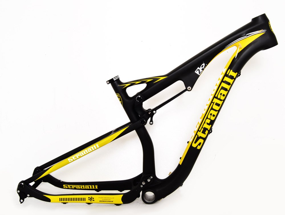 29er Full Carbon Dual Suspension Cross Country XC Black/Yellow Mountain Bike Frame - Small
