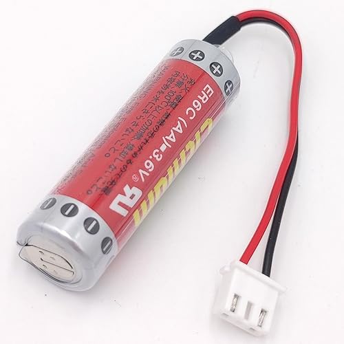 Miniatura 6 de Paquete de 10 pilas ER6C AA PLC 1800mAh 3.6V para FX F2-40BL FX1N PLC con enchufe, ER6C AA/F2-40BL, 0.551 x 1.988 in
