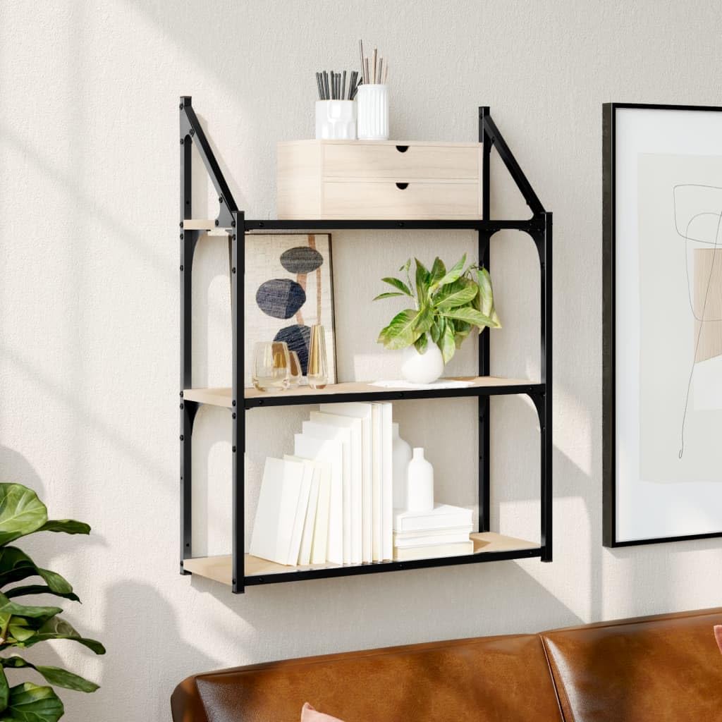 vidaXL Étagère Murale 3 Niveaux chêne Sonoma 60x21x78,5 cm