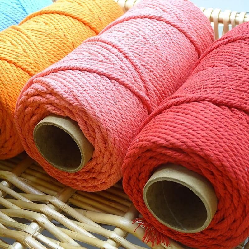 Ręcznie robiona dekoracja boho 4 mm kolorowy bawełniany sznurek sznurek skręcony sznurek makramowy DIY dekoracja ślubna do domu dostawa 100 metrów