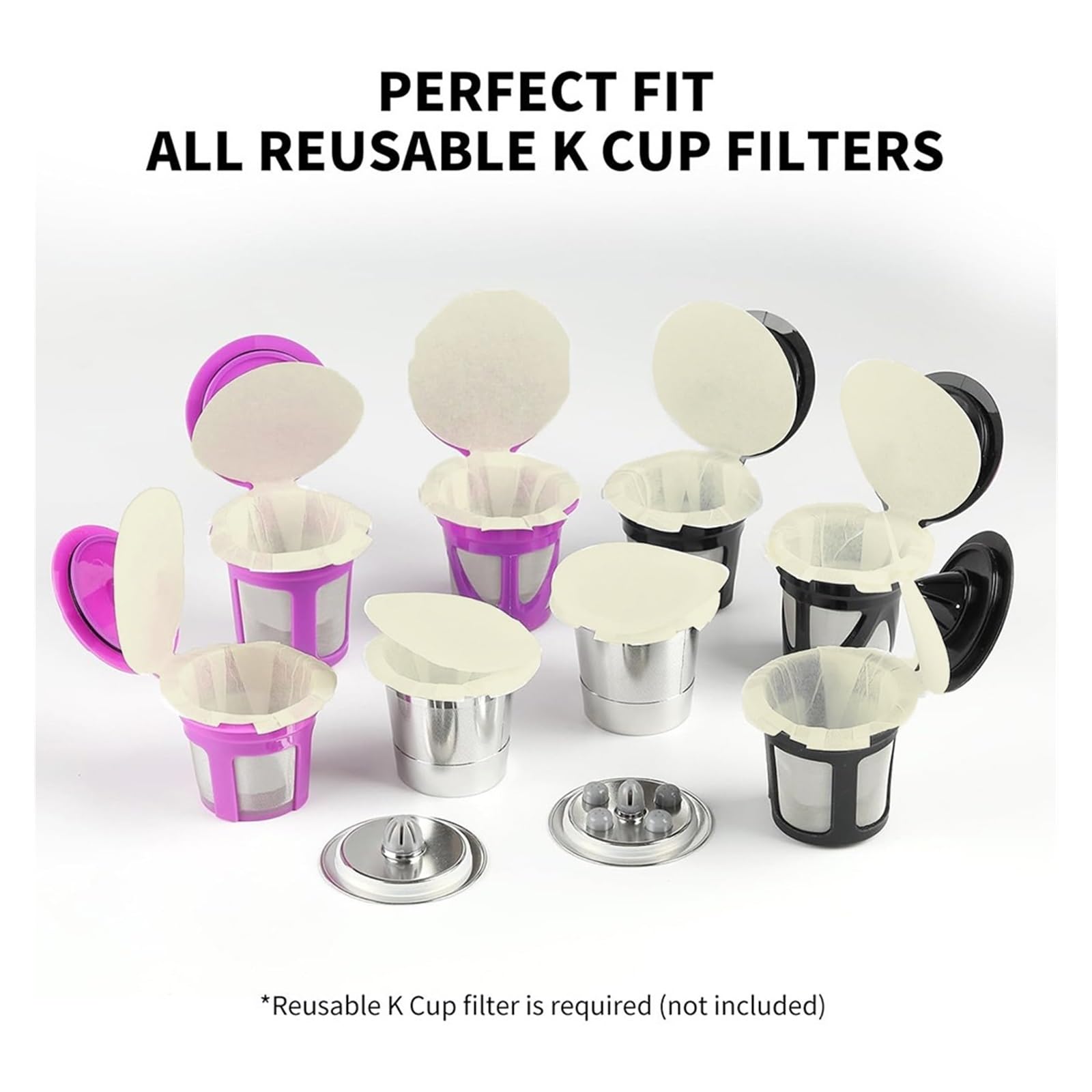 Máquina De Cápsulas De Café En Polvo De Papel De Filtro De Café Con Tapa, Soporte De Filtro De Café, Taza De Papel De Filtro De Café, Paquete De K-cup-400