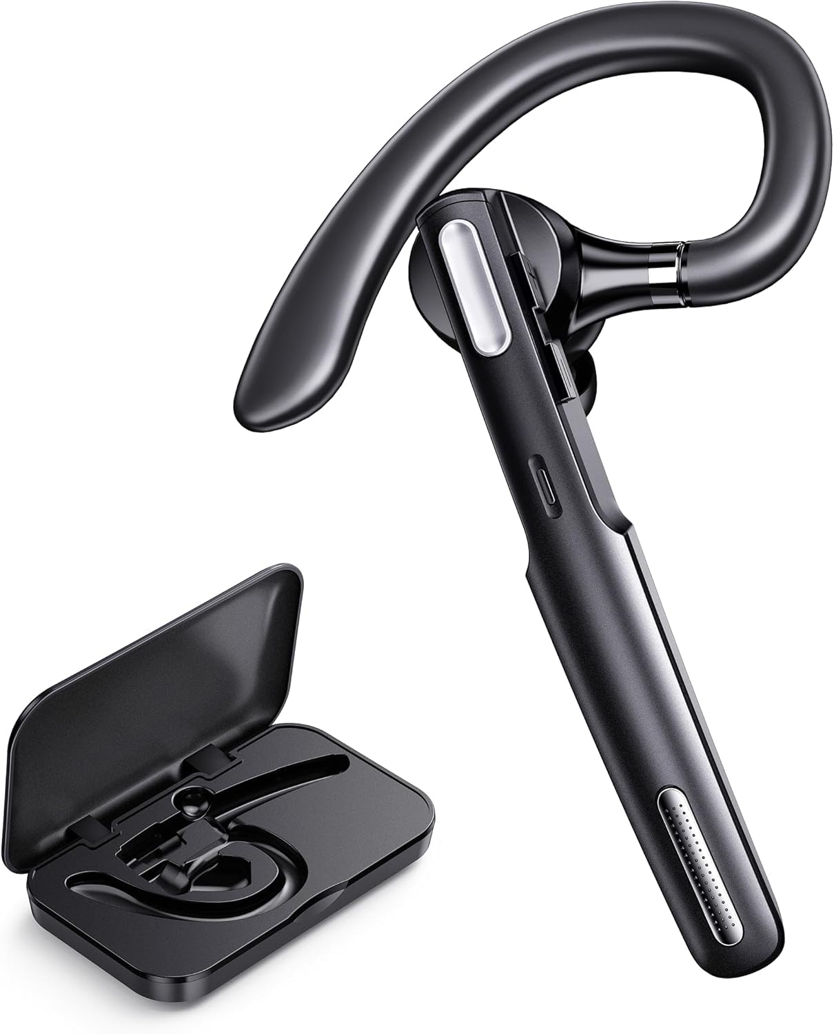 Swiitech Bluetooth Headset, Wireless Bluetooth Earpiece with Dual-Mic & Noise Canceling, Single Ear Headset with Mute for Business-image-45