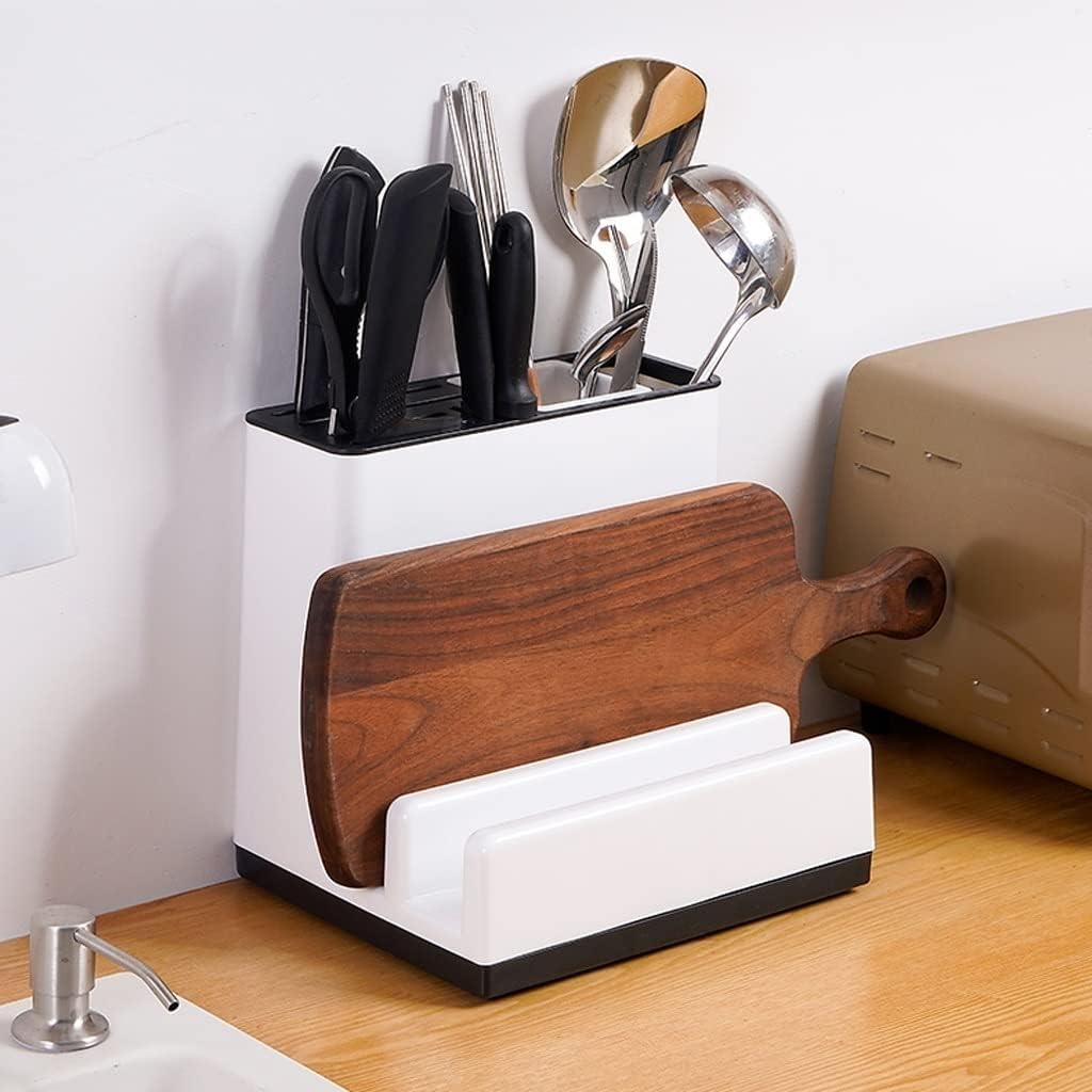 Knife Rack Kitchen Supplies Multifunctional Kitchen Knife Rack Placed Kitchen Knife Knife Holder Cutting Board Rack (Brass)