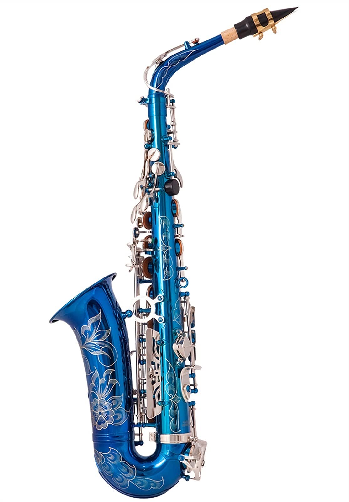 Sassofono Contralto in MIB Argento Blu di Alta qualità in Ottone Laccato E Flat Sax 802 Tipo Chiave Strumento a fiato Sassofono Studenti