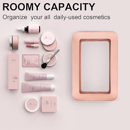 Miniatura 4 de LETGO Bolsa de maquillaje transparente, organizador de artículos de tocador aprobado por la TSA con cremallera, apto para artículos esenciales de